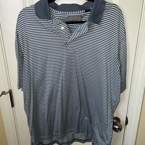 Daniel Cremieix Grey/White Striped Polo L